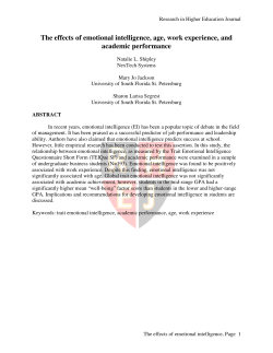 The effects of emotional intelligence, age, work experience, and