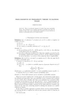 FROM ELEMENTS OF PROBABILITY THEORY TO RANDOM