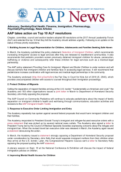 AAP takes action on Top 10 ALF resolutions