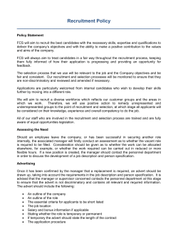 Future Cleaning Services Recruitment Policy