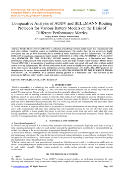 Comparative Analysis of AODV and BELLMANN