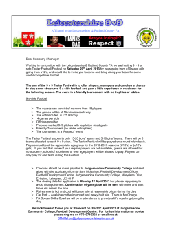 Dear Secretary / Manager Working in conjunction with the