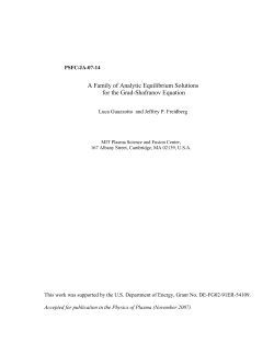 A Family of Analytic Equilibrium Solutions for the