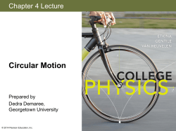 Radial acceleration: An object at constant speed v on a circular path