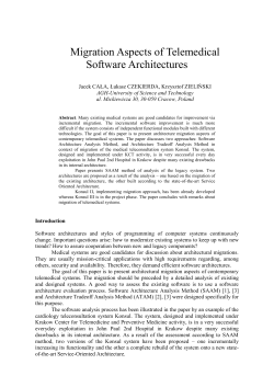 Migration Aspects of Telemedical Software Architectures