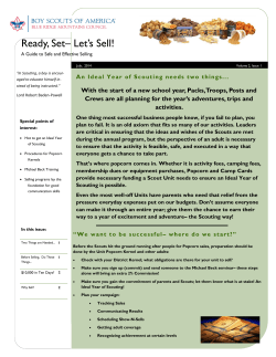Ready, Set&ndash; Let`s Sell! - Blue Ridge Mountains Council
