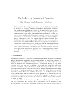 The Evolution of Intersectional Oppression