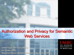 Authorization and Privacy for Semantic Web Services