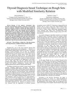Thyroid Diagnosis based Technique on Rough Sets with Modified