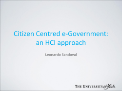 Citizen Centred eGovernment an HCI approach