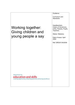 Foreword from the Young People`s Advisory Group