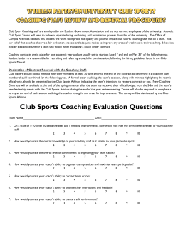 Club Sports Coaching Evaluation Questions