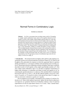 Normal Forms in Combinatory Logic