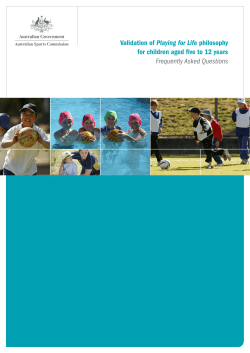 Playing for Life - Clearinghouse for Sport