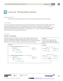 Algebra II Module 1, Topic B, Lesson 19: Teacher