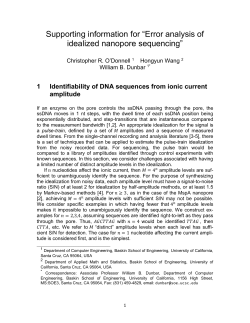 1 Identifiability of DNA sequences from ionic current amplitude