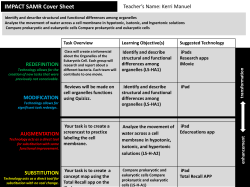 IMPACT SAMR Cover Sheet
