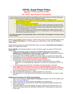 CDYSL Guest Player Policy
