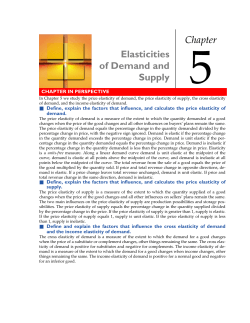 Elasticities of Demand and Supply Chapter