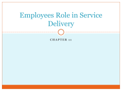 Employees Role in Service Delivery