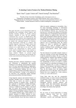 Evaluating Context Features for Medical Relation Mining