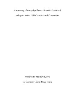 1985 election of delegates campaign finance summary