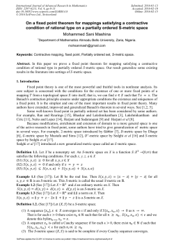 On a fixed point theorem for mappings satisfying a