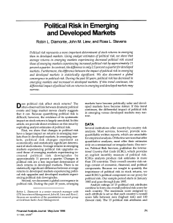 Political Risk in Emerging and Developed Markets