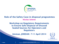 3) Role of the Safety Case in disposal programmes_Andra
