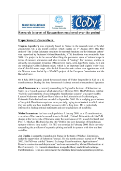 Experienced Researchers
