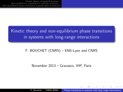 Kinetic theory and non-equilibrium phase transitions in