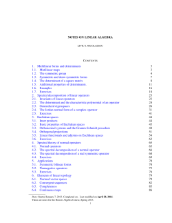 NOTES ON LINEAR ALGEBRA 1. Multilinear forms and