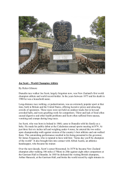 Joe Scott &ndash; World Champion Athlete By Helen Gilmore Dunedin