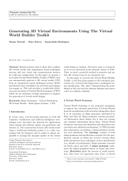 Generating 3D Virtual Environments Using The Virtual World Builder
