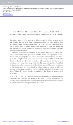 ACOURSE IN MATHEMATICAL ANALYSIS