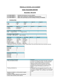 Headteacher Report Aut 2014