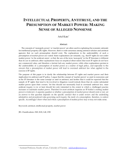 Do IP rights confer market power - Society for Economic Research