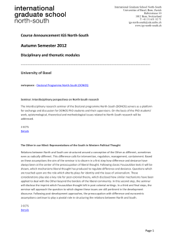 Autumn Semester 2012 - (IGS) North