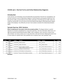 CIS336 Lab 1: Normal Forms and Entity Relationship