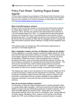 Policy Fact Sheet: Tackling Rogue Estate Agents