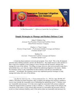 Simple Strategies to Manage and Reduce Defense Costs