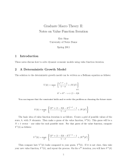 Notes on Value Function Iteration