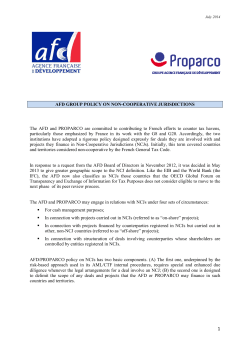 AFD GROUP POLICY ON NON-COOPERATIVE