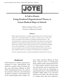Using Gendered Organizational Theory to Center Radical Hope in