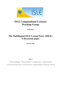 The Multilingual ISLE Lexical Entry (MILE)