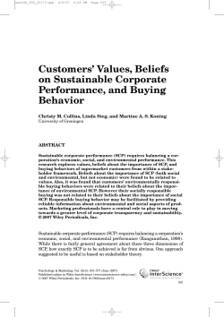 Customers` values, beliefs on sustainable corporate performance
