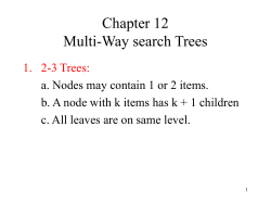 Multi-Way search Trees