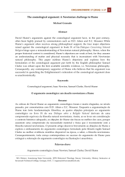 17 1 The cosmological argument: A Newtonian challenge to Hu