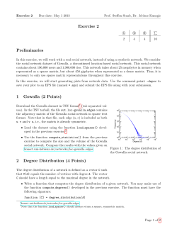 Exercise 2 Preliminaries 1 Gowalla (2 Points) 2 Degree Distribution