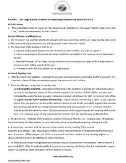 Bylaws - San Diego County Coalition for Improving End-of